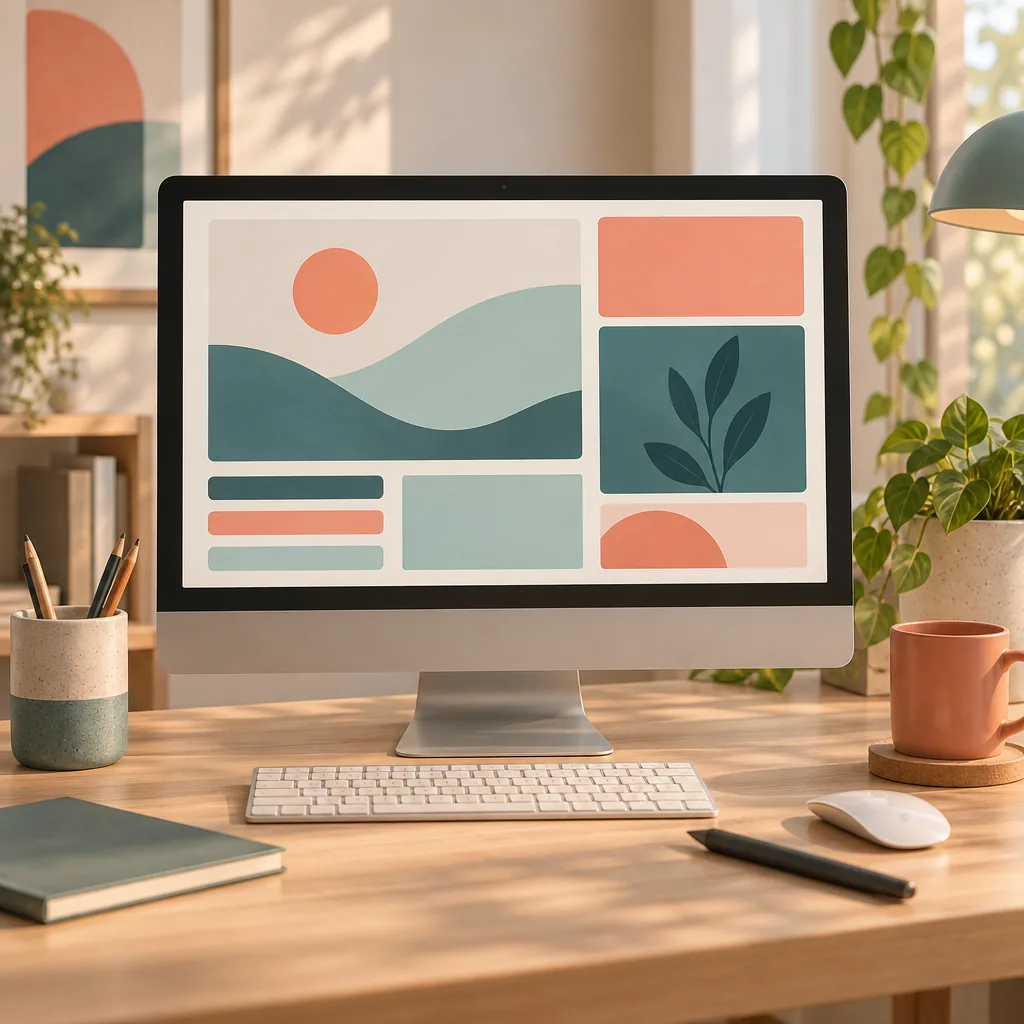Decorative illustration of a browser window with UI component blocks representing front end programming roles