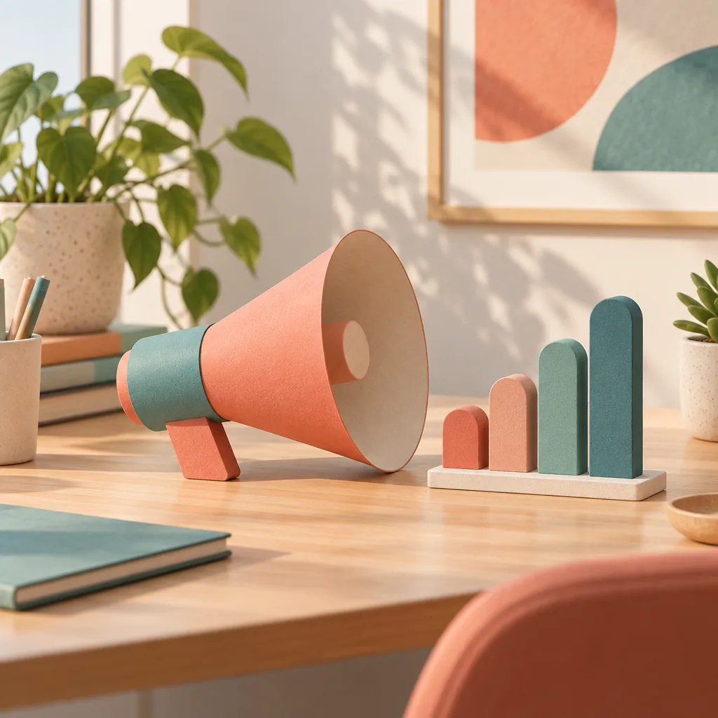 Decorative illustration of a growth chart and megaphone representing sales and marketing roles